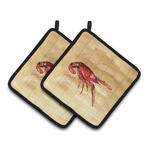 Carolines Treasures Crawfish Pair of Pot Holders, 7.5 x 3 x 7.5 in. 8230PTHD